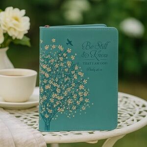 Teal Inspirational Christian Journal w/ Gold Embellished Design